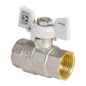 Кран кульовий KOER 1/2" ГГБ (кран гайка/гайка, бабочка, різьба внутрішня/внутрішня) (КОЕР)