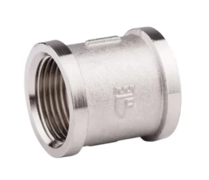 Муфта латунна 1/2″ (внутрішня/внутрішня, нікель)
