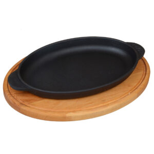 Сковорода чавунна порційна овальна з підставкоюТМ BRIZOLL 180x100x25мм H1810-D