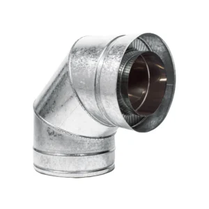 Коліно 90° нерж./нерж. D150×220 товщина 0,8 мм (коліно сендвіч димохідне)
