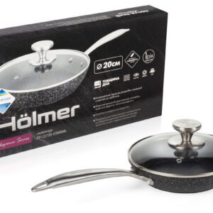 Сковорідка Holmer Elegance 20 см з кришкою Чорна (FP-22720-SSMBML)