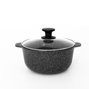 Кастрюля 3л з аxп покриттям і скляною кришкою AD 3003 Talco темно-сірий граніт