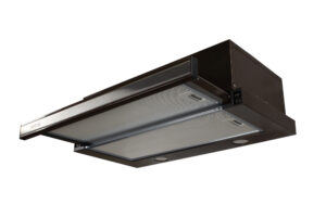Витяжка кухонна ПВЕП-003 Телескоп 60x50, 3 швидкості, 650 м³/год, коричнева гладка, вставка нержавіюча (витяжка ПВЕП, телескопічна)