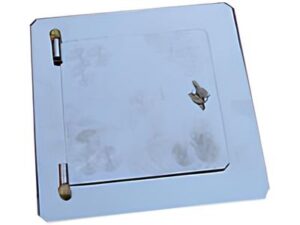 Дверка димохідна на завісах №4 (нержавіюча сталь) 200×200