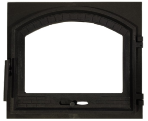 Дверка топочна з термосклом та регулюванням піддуву Замкова XL 490×420 (99р) 16,3 кг