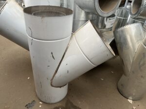 Трійник димохідний 45° нержавіюча сталь (нерж./нерж.) Ø150×220 мм товщина 0,8 мм (трійник сендвіч димохідний)