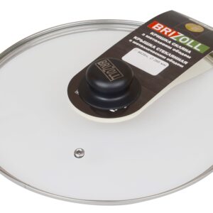 Кришка зі скла з металевим обідком d 22 см з ручкою 4622н