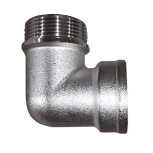 Кутник латунний 1/2″ НН (зовнішня/зовнішня, нікель)