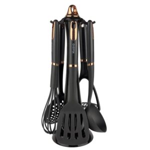 Набір кухонних приладів MAGIO MG-1125,чорний, 5 кух. приладів+підставка, нейлон