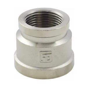 Муфта редукційна латунна 1/2″ × 3/4″ (внутрішня/внутрішня, нікель)