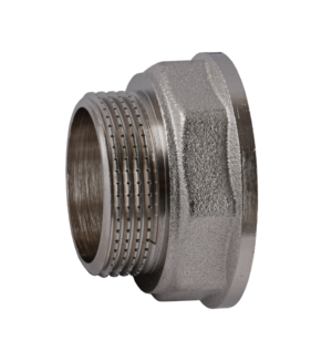 Перехідник латунний 1/2″ × 3/4″ (внутрішня/зовнішня, нікель)