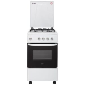 Плита газова ELEYUS ORUM 5001 EF WH 50 см, решітка емаль, кришка металева, біла (газова плита ELEYUS)