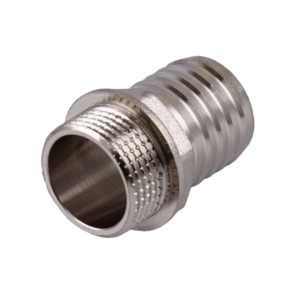 Штуцер латунний 3/4″ Н × 25 мм (зовнішня, нікель)