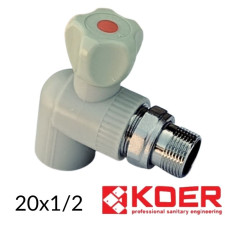 Угол ППР уст. 20 х 1x2 РН KOER  сірий  138ящ.