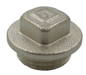 Заглушка латунна 1″ Н (зовнішня, нікель)