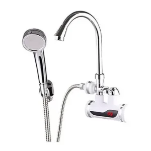 Змішувач водонагрівач Zerix ELW-08EW настінний з лійкою, з пок.темпер. (3 кВт)